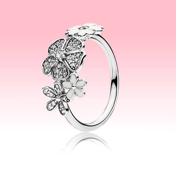 Schöne Frauen Blumen RING Sommer Schmuck für Pandora Echt 925 Sterling Silber Sakura CZ Diamant Eheringe mit Original-Box-Set