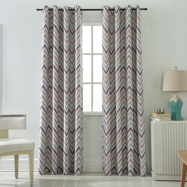 

ярл домой желтых плотных шторы воды ripple blackout окно пелерина для спальни полиэстер печати занавес 2 панели для гостиной