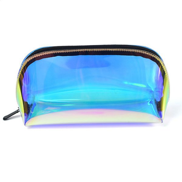 

women transparent laser cosmetic bag travel make up necessaries organizer zipper toiletry kit makeup case pouch wash kit box