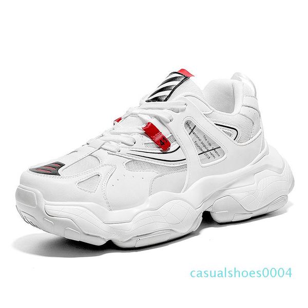 

summer athletic shoes men's punched sheet surface casual running shoes white trend versatile thick bottomed dad shoe men's trend a, Black
