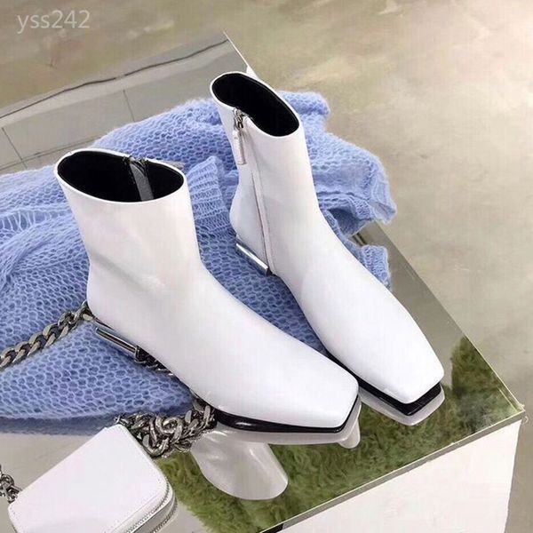 

winter and autumn high heel women's boots genuine leisure ankle boots female white martin boots soft leather british wind zip ankle boo, Black