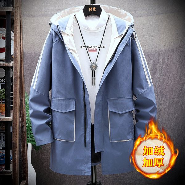 

самостоятельная встроенная станция горячий продавать плюс velvet инструментальное зимы куртки стиль средней длины хлопка-проложенный одежда, Black