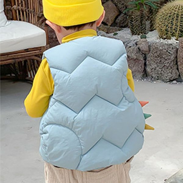 

6m-5y kids hoodie vest coat children cartoon print jacket winter baby boys girl warm outerwear outfits, Blue