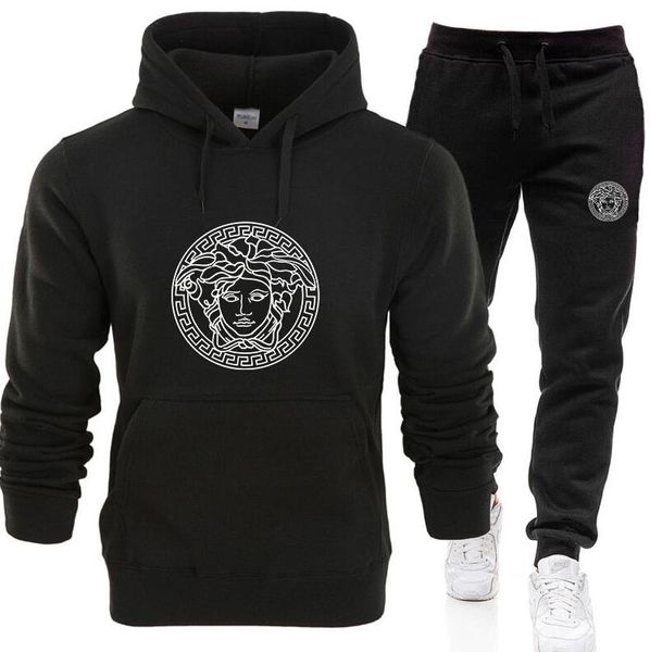 

men's sporting suit warm hooded 0 versace tracksuit track polo men's sweat suits set letter print kanye west hoodies sweatsuit, Gray