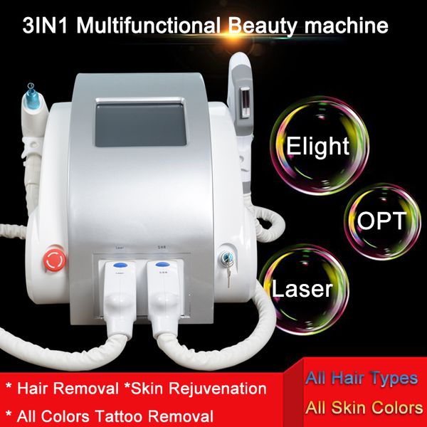 

3 in 1 multifunction beauty system opt shr+elight+ndyag laser for elight skin rejuvenation ipl laser hair removal acne treatment