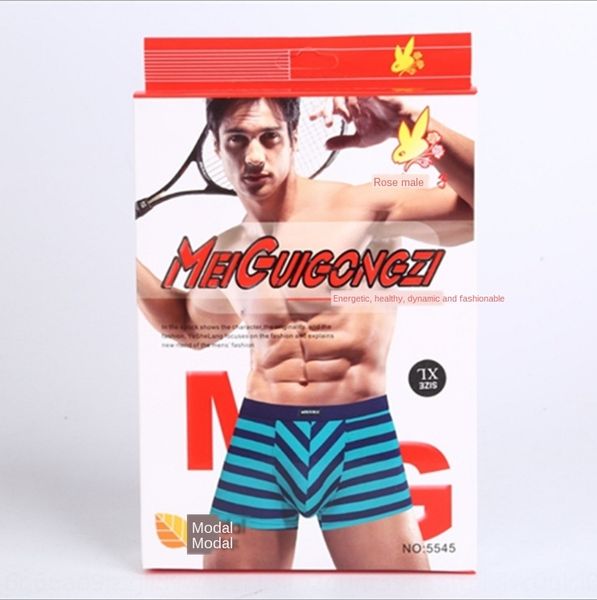 

2apeb men's boxed close-fitting striped modal stretch boxer pants a box of 2 men's boxed close-fitting underwear striped modal str, Black;white
