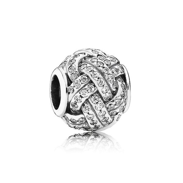 

new 100% 925 sterling silver 1:1 authentic 791537 sparkling love knot charm bracelet original women jewelry gift, Black