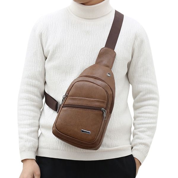 

outdoor leisure travel waist packs fashion pu leather waist bag men multifunctional chest bag solid color 2020 new
