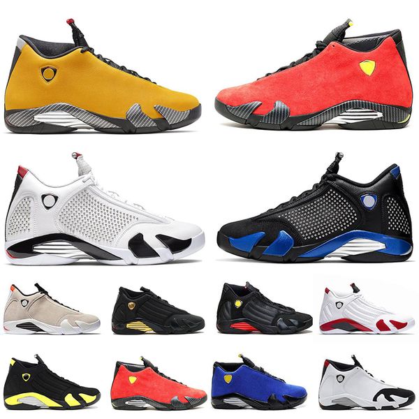 

new style 14 14s candy cane black toe fusion varsity red suede men basketball shoes last sthunder black yellow dmp sneakers
