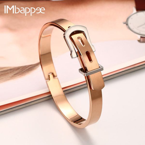 

imbappee leather lady's temperament bracelet for woman, Golden;silver