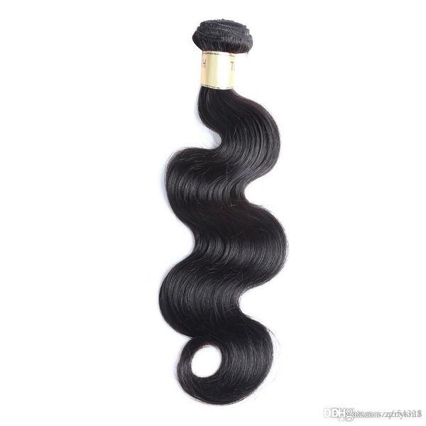 

brazilian virgin hair body wave human hair bundles unprocessed weaves 1pc natural color cuticle knhj21, Black