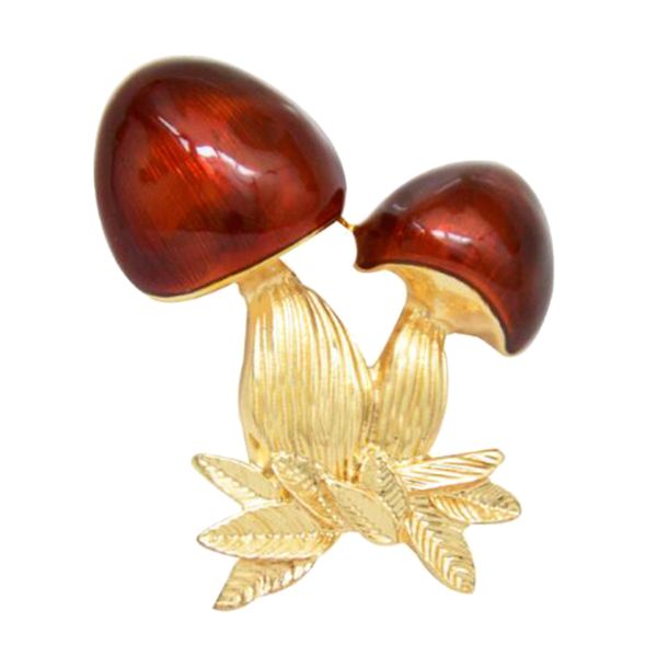 

enamel rhinestone embellishment colorful mushroom style brooch jewelry, Gray
