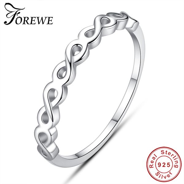 

2019 new simple infinity band ring 925 sterling silver wedding engagement finger rings for women fashion authentic jewelry, Slivery;golden