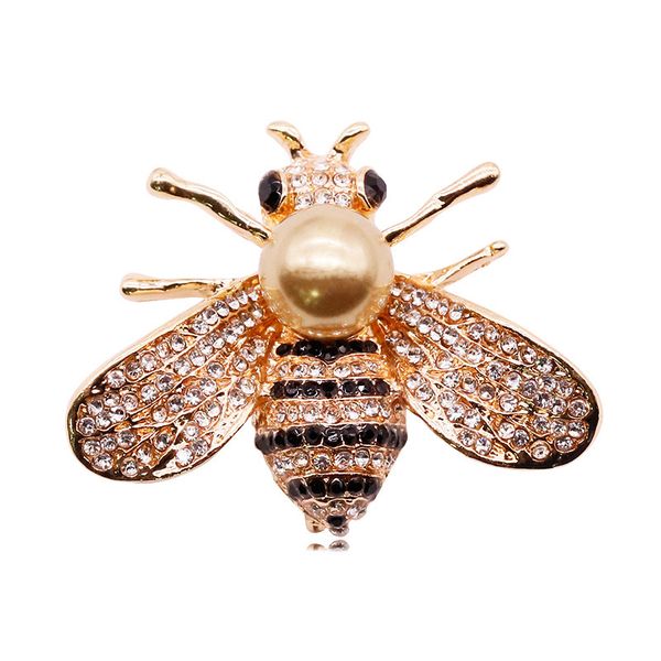 

bees pearl brooch alloy diamond high archives insect brooch woman accessories product pin, Gray
