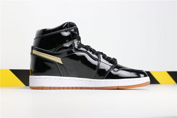 

Newest 1s Men Basketball Shoes 1 Top Quality Black Metallic Gold Sports Designer Sneakers Athletic Shoes With Box