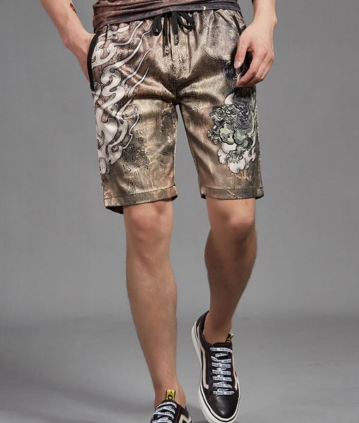 

summer casual shorts mens short pants beach knee sweatpants length fitness s811, White;black