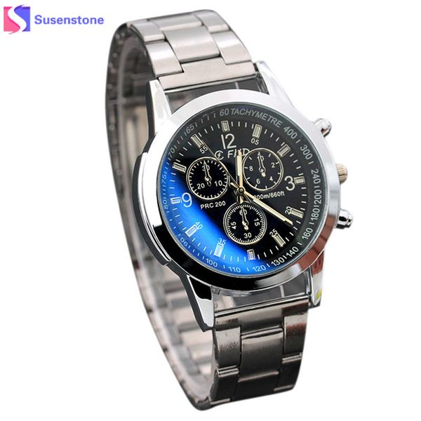 

luxury watch men stainless steel sport quartz hour wrist watch analog blue glass fashion man business dress watches relogio, Slivery;brown