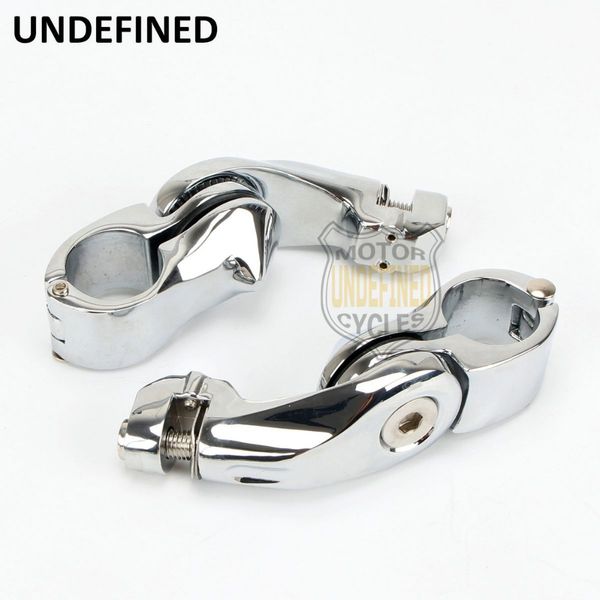 

1.25" motorcycle chrome engine guard highway foot pegs short angled bar mount kit for touring custom