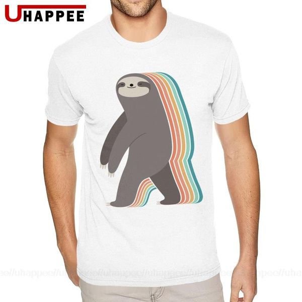 

slow walker sloth tee shirts teenagers urban shirts mens short sleeves brands apparel, White;black