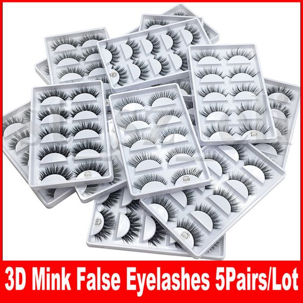 

5pairs reusable false eyelashes 100% real siberian 3d mink hair strip false eyelash makeup long individual eyelashes mink lashes extension