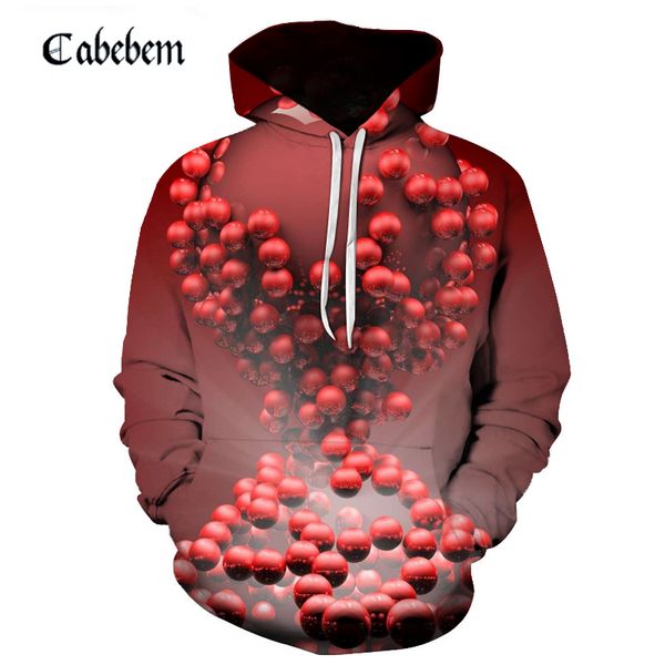 

men 3d hoodie geometric three-dimensional graphic balloon print sweatshirts personality design hoodies casual sportswear, Black