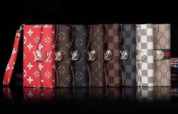 

Монограмма кожаный флип бумажник телефон чехол для Iphone Xs Max / XR X 8/7/6 плюс анти-scrach м