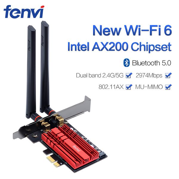 

2400mbps dual band wireless deskpcie intel ax200 card 802.11ax 2.4g/5ghz bluetooth 5.0 pci express wireless wifi adapter