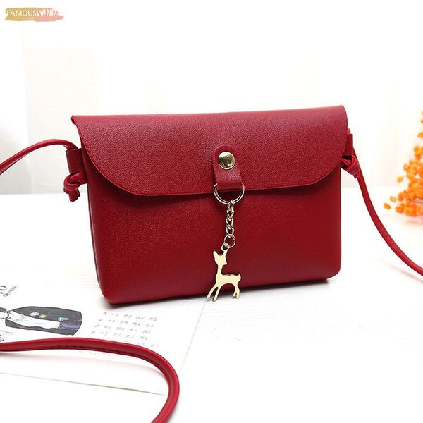 

womens vintage small pu deer pendant leather hasp crossbody shoulder bag