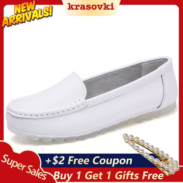 

krasovki single shoes women spring autumn leather flat bottom white shoes dropshipping soft bottom slip on leisure bean, Black