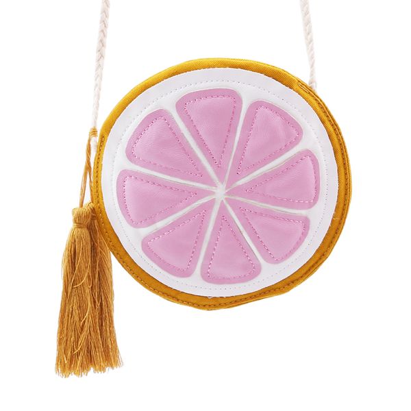 

kids lovely lemon shape messenger bags coin purse women round lemon pattern crossbody bag simple zipper satchel shoulder bag