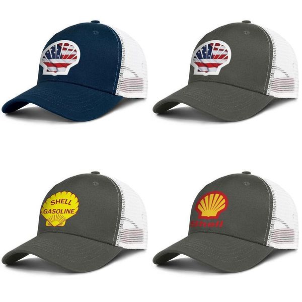 

shell бензин автозаправочная станция логотип мужские и женские регулируемые дальнобойщик meshcap гольф прохладный персонализированные стильн, Blue;gray