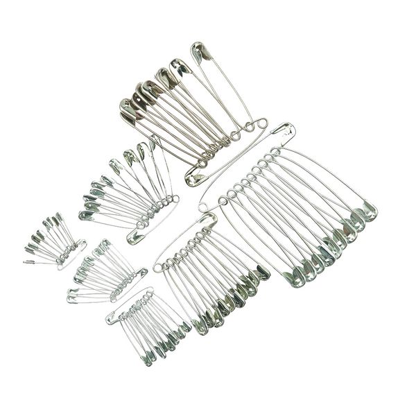 

350 pieces needles safety pins assorted size small medium large for diy sewing craft, Black
