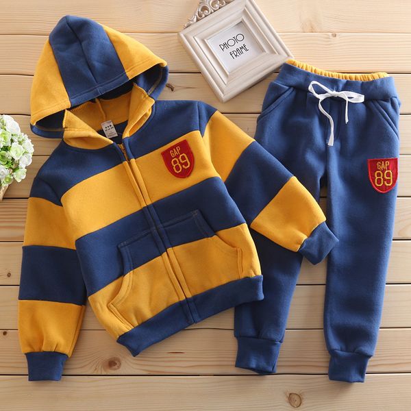 

2019 boys girls children hoodies spring autumn baby sports suit new jacket sweater coat pants kids clothes sets, White