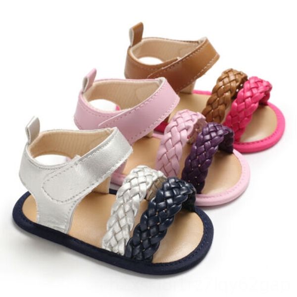 

2019 newborn baby girl summer solid casual sandals pu leather anti-slip prewalker kid soft sandals shoes sole crib shoes, Black;red