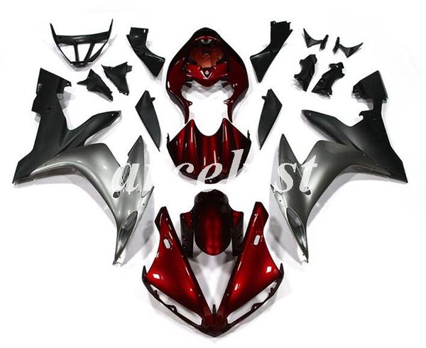 

injection mold new abs motorcycle full fairings kits fit for yamaha yzf-r1 2004 2005 2006 04 05 06 bodywork set red gray