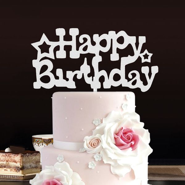 

happy birthday cake decoration card cupcake cake flags double stick for family birthday party baking decoration supplies