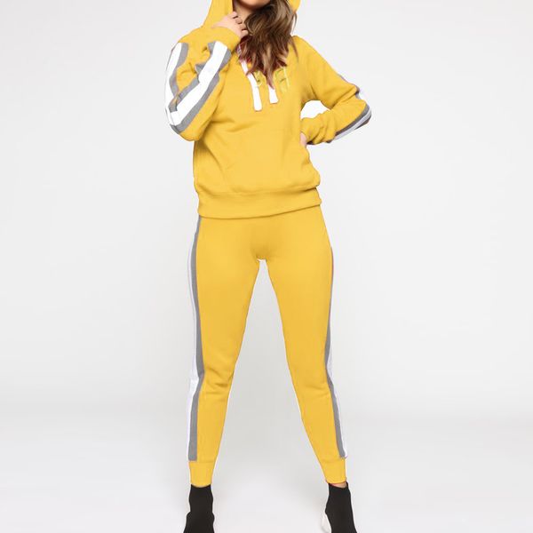 

autumn women's tracksuits running set hooded sweatshirts long sleeve jogging suits 2pcs gym sportswear lady workout jumpsuit, Black;blue