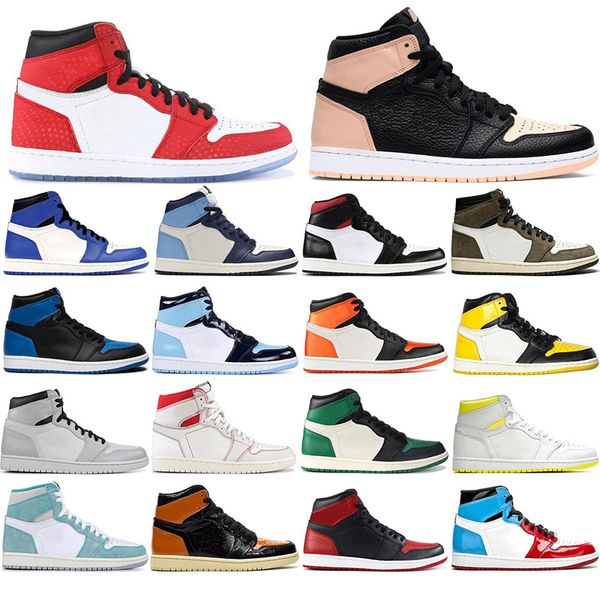 

new jumpman 1 1s basketball shoes athletics sneakers running shoe for women sports torch hare game royal pine green court trainer, Black