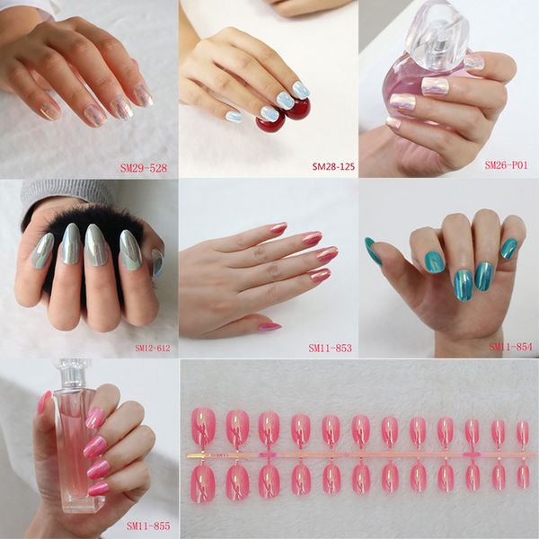 

24pcs/set fake nails tips finish wedding brides party nail art decor, Black