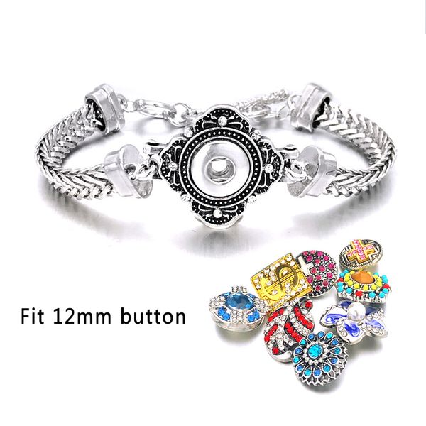 

new interchangeable fashion bracelet ginger metal bangle 114 12mm snap button charms bracelet&bangles for women jewelry gift, Golden;silver