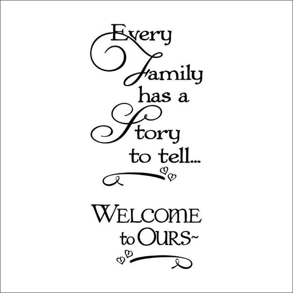 

family letter wall sticker pvc waterproof living room bedroom wall decals