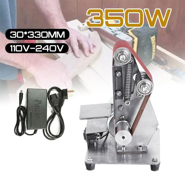 

350w mini electric belt machine sander sanding grinding polishing machine abrasive belts grinder polishing cutter edges
