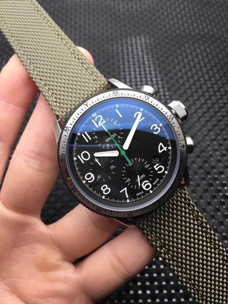 

luxury watch paradropper lt staffel 7 series mens watches 6s10 quartz movement watch with chronograph function, Slivery;brown