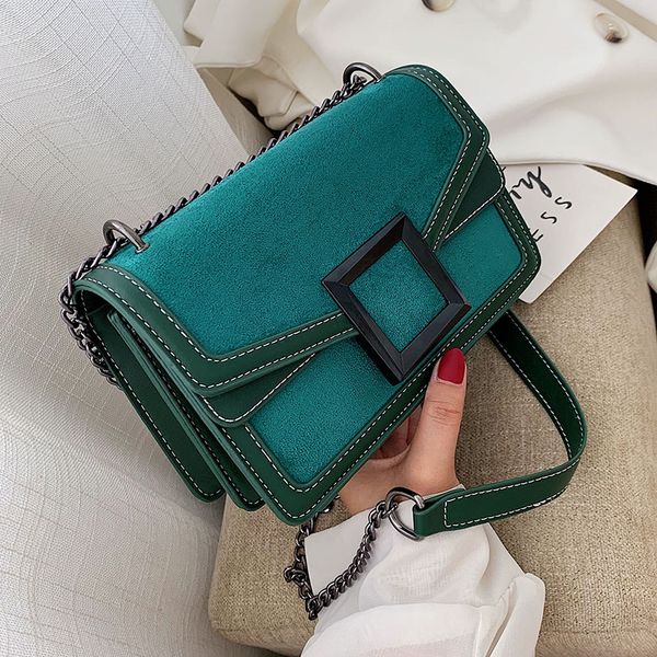 

scrub leather chain crossbody bags for women 2019 winter shoulder messenger bag female travel cell phone purses handbags