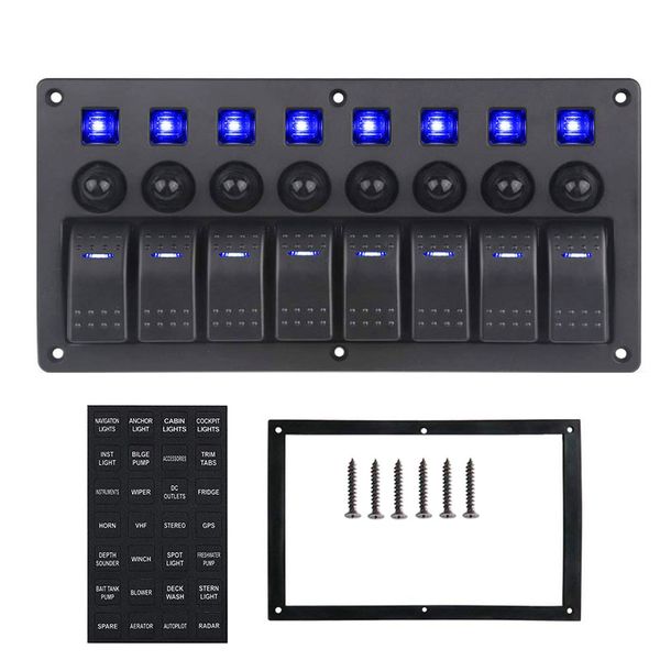 

8 gang led boat rocker switch panel for car camper
