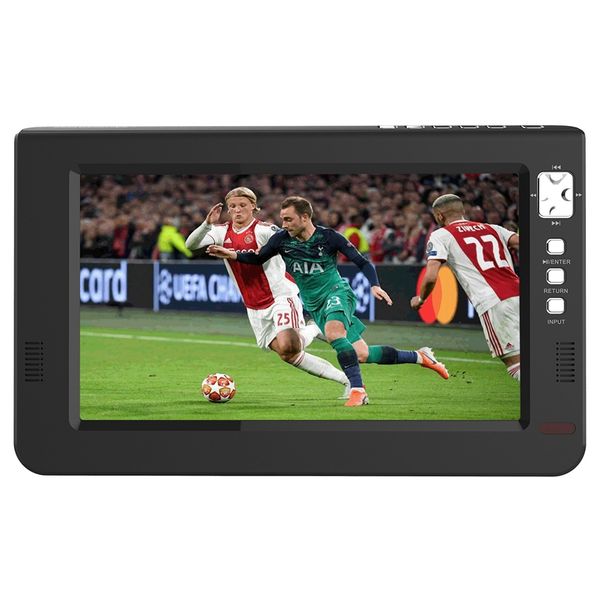 

portable 10.1 inch tft led dvbt2 digital analog tv 1080p hdmi-in h.265 car television support usb tf card reader eu plug car dvd