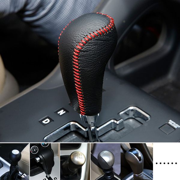 

car genuine leather gear shift collars gear shift knob cover for tucson sonata 8 verna solaris elantra i30 car styling