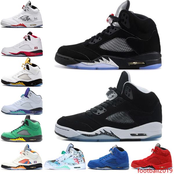 

new 5 5s wings international flight mens basketball shoes red blue suede white cement fire red men sports sneakers designer trainers
