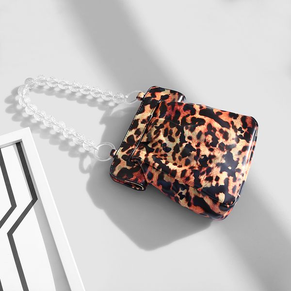 

leopard shoulder bag fashion beaded handbag handbags womens messenger crossbody bags flap bag bolsa