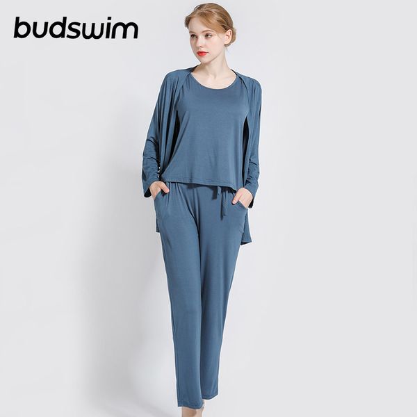 

nightwear pajamas-sets sleepwear women sleepwear 3 pieces nightdress nightgown autumn plus size pajamas, Black;red